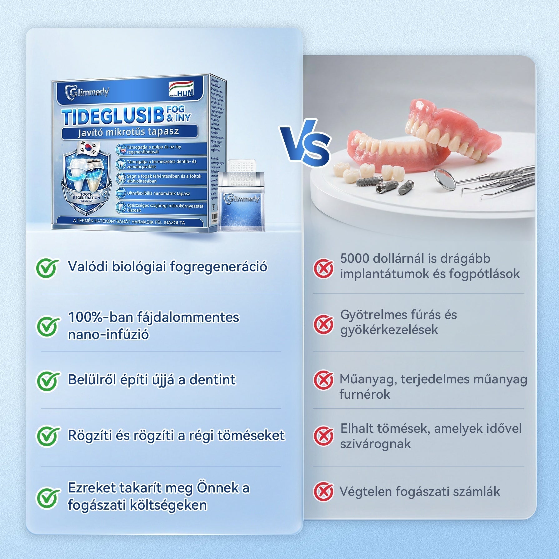 🦷🦷𝐆𝐥𝐢𝐦𝐦𝐞𝐫𝐥𝐲® Tideglusib Fog & íny Javító mikrotűs tapasz | Fejlett őssejt-aktiváló fogcsíkok (újjáépíti a fogzománcot és a dentint • erősíti az ínyt • megszünteti a fogkövet és a szagokat • megállítja a fogérzékenységet)) 3.0