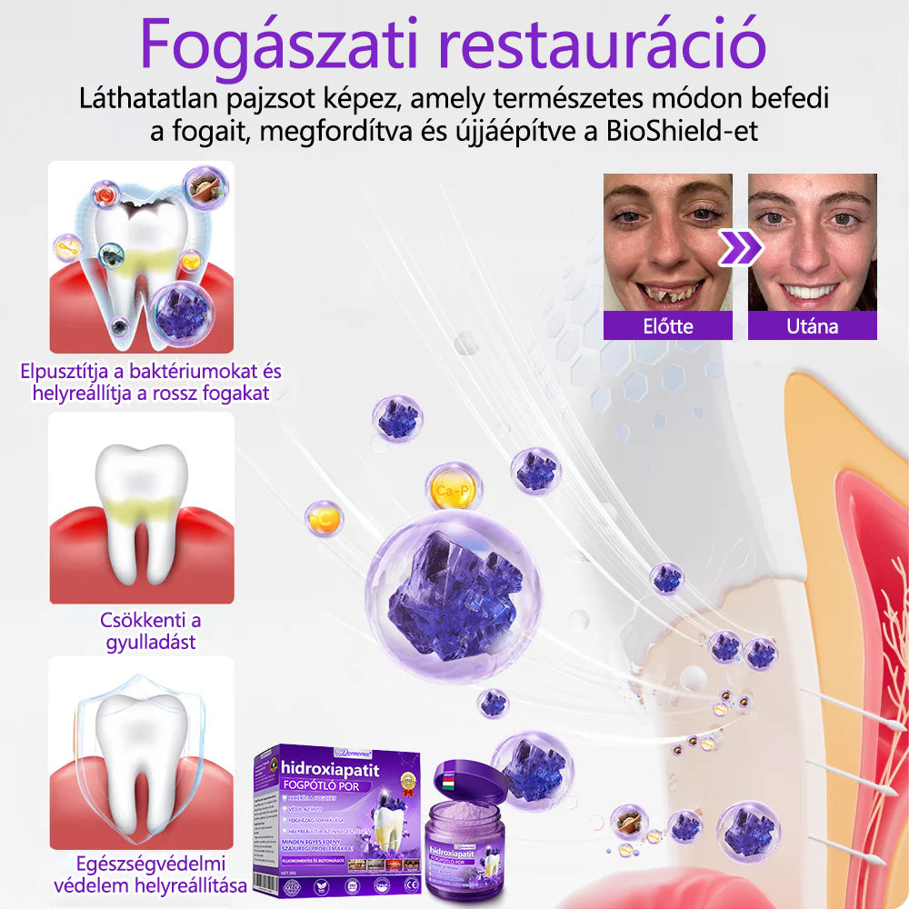 𝐷𝑜𝒓𝒎𝒐𝒓𝑛𝑎® Fogregeneráló és -javító por hidroxiapatittal 🦷 (hatékonyan javítja a fogszuvasodást, az ínyproblémákat, a fogak túlérzékenységét, a szájfekélyeket és a fogak sárgulását, átfogóan javítva a szájhigiéniát) 🍀