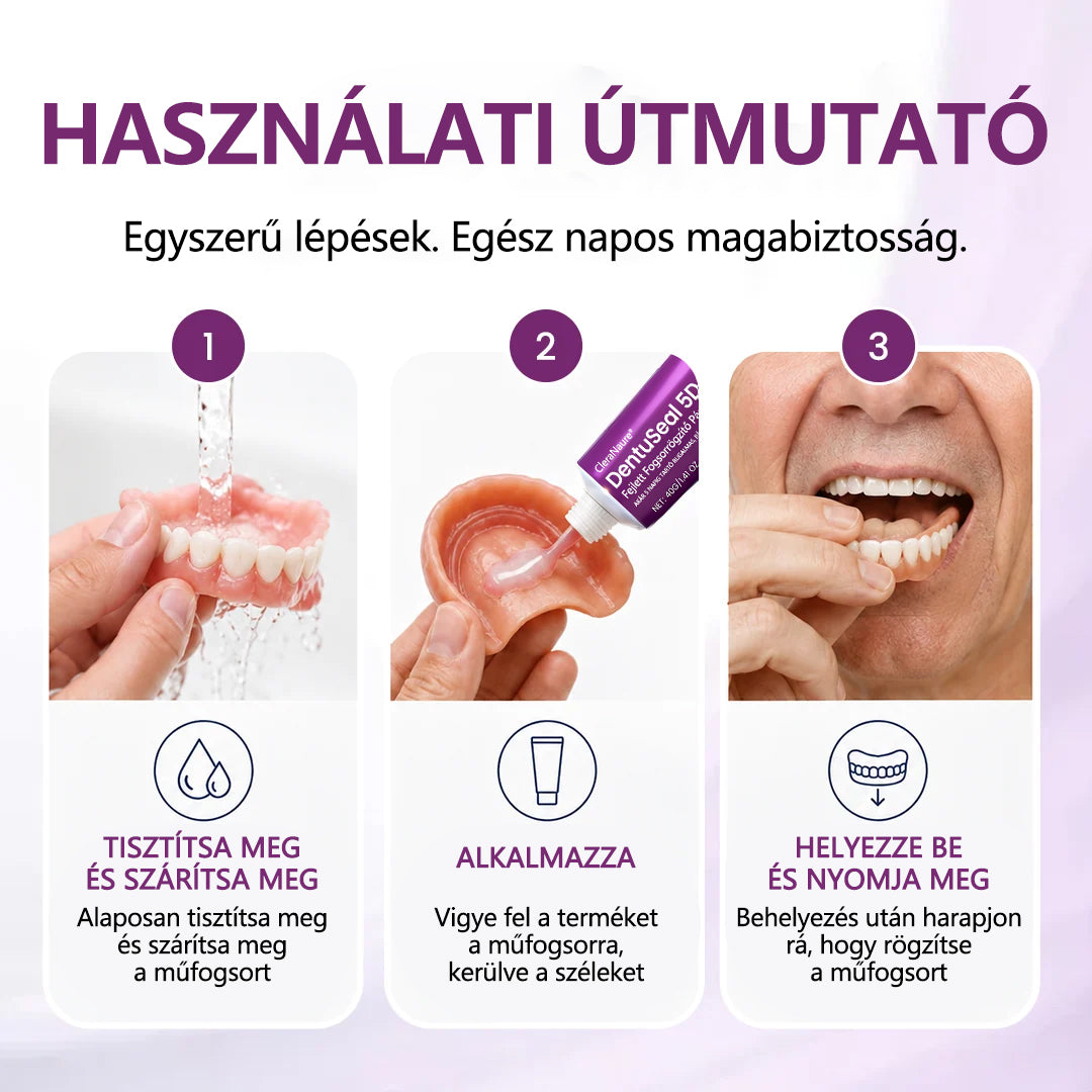 CleraNaure® DentuSeal 5D fejlett műfogsorrögzítő és párnázó ragasztó📦