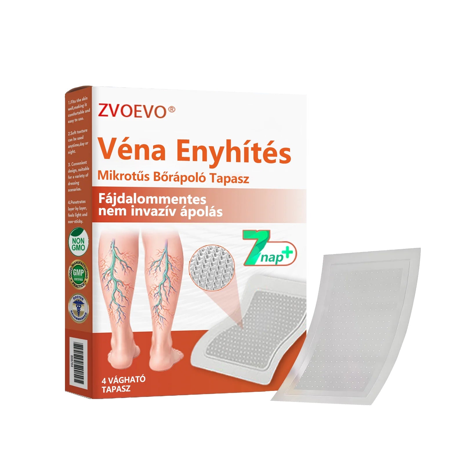 ☘️ Zvoevo® Vein Ease mikro-tűs ápoló tapasz (pókgerincvénák, visszér, duzzanat, fáradt lábak kezelésére)