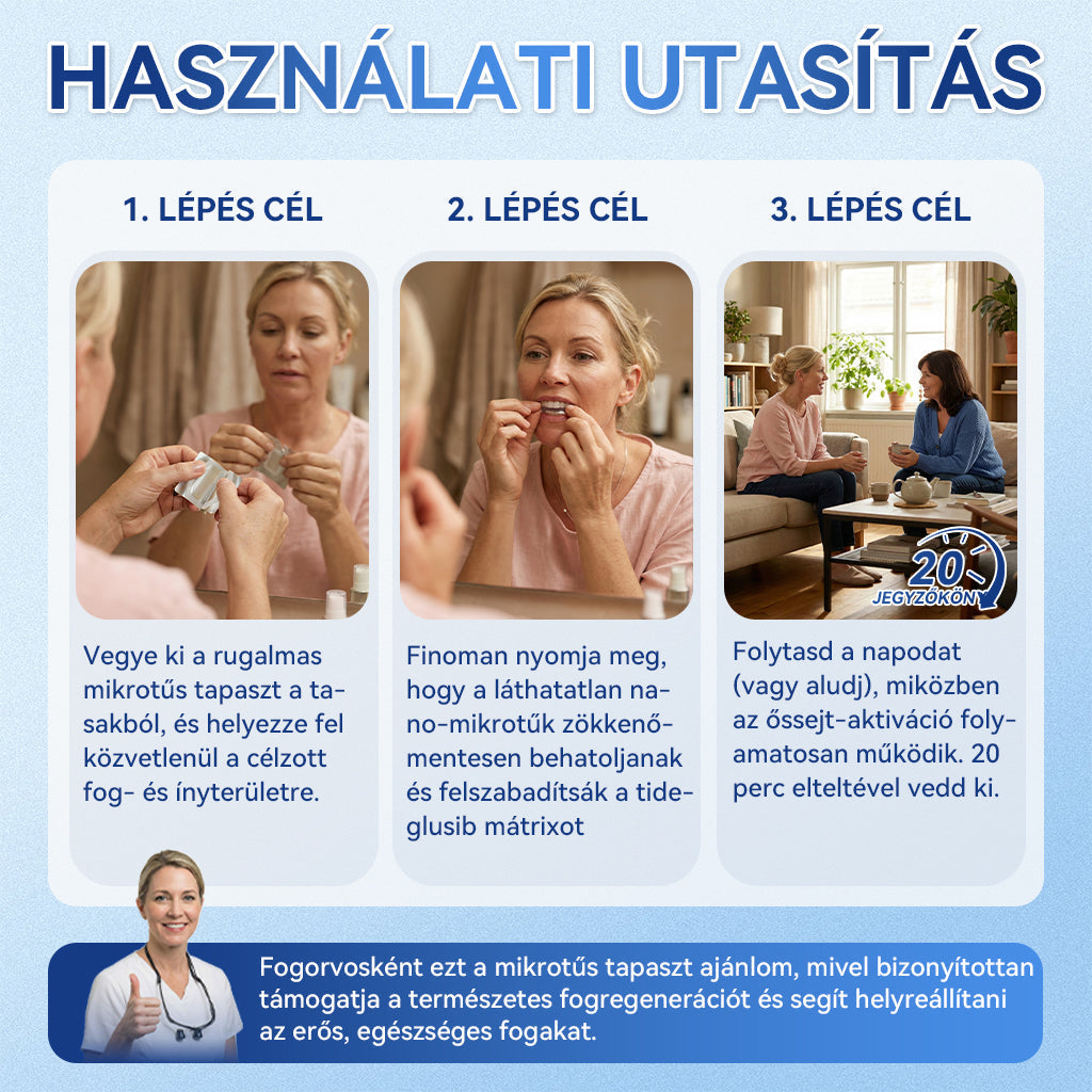 🦷𝐆𝐥𝐢𝐦𝐦𝐞𝐫𝐥𝐲® Tideglusib Fog & íny Javító mikrotűs tapasz | Fejlett őssejt-aktiváló fogcsíkok (újjáépíti a fogzománcot és a dentint • erősíti az ínyt • megszünteti a fogkövet és a szagokat • megállítja a fogérzékenységet)) 3.0