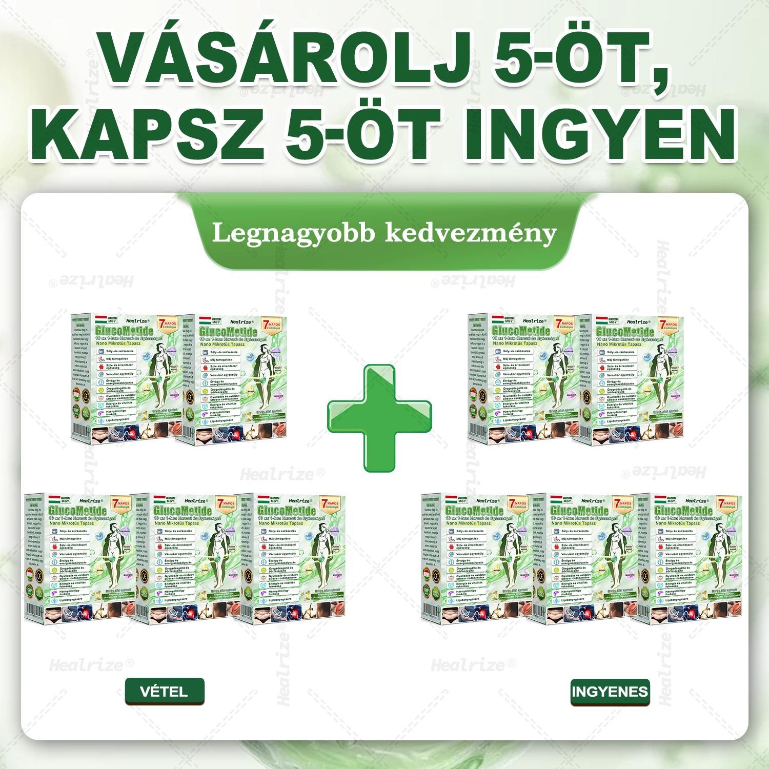 👩‍⚕️| 🧡 Healrize® GlucoMetide 10 az 1-ben Karcsú és Egészséges Nano Mikrotűs Tapasz 🇭🇺