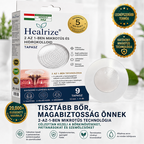 🎉🇭🇺 Healrize® 2 az 1-ben mikrotűs + hidrokolloid tapasz 🤩| Anyajegy, pattanás, lapos szemölcs és bőrkinövés ápolására | Ráncok, hegek és bőrhibák megjelenésének javítására | Láthatatlan tapasz arcra és testre⭐️