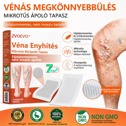 ☘️ Zvoevo® Vein Ease mikro-tűs ápoló tapasz (pókgerincvénák, visszér, duzzanat, fáradt lábak kezelésére)