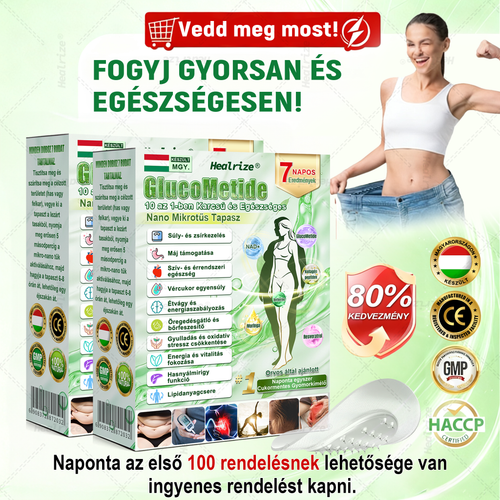 👩‍⚕️| 🧡 Healrize® GlucoMetide 10 az 1-ben Karcsú és Egészséges Nano Mikrotűs Tapasz 🇭🇺