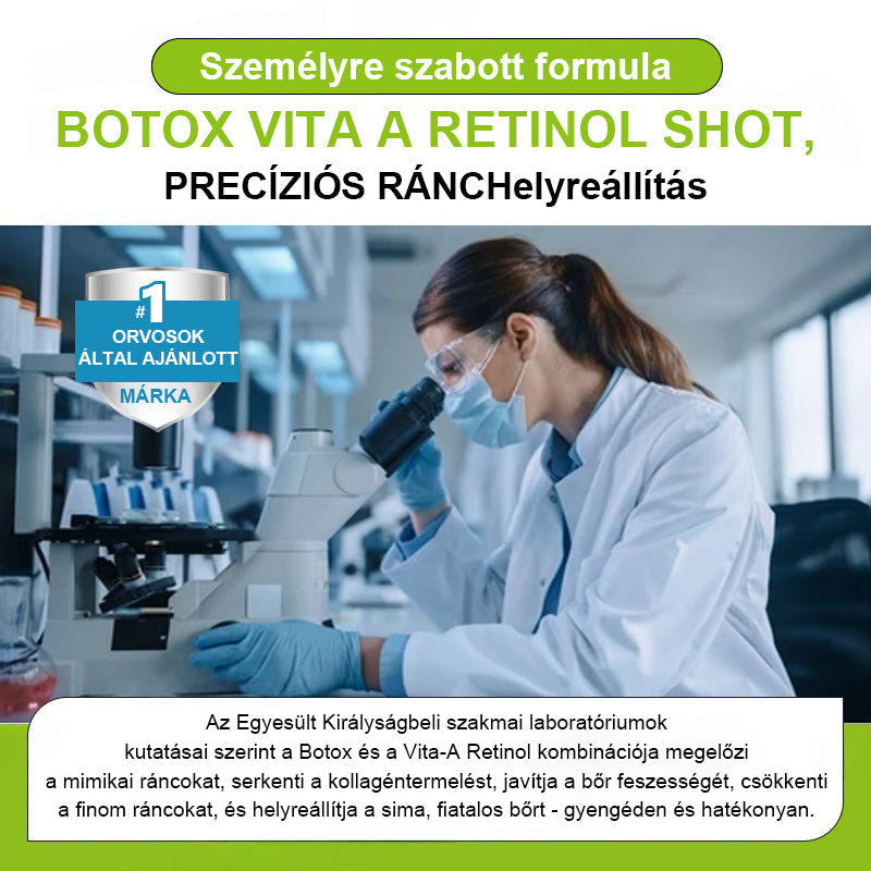 ✨ Vosxu™ Botox & Vita-A Retinol Shot ráncfelvarró szérum ✨ – 💉 Mikro-tűk | 💪 Botox-szerű peptidek | 🌿 Retinol | ⚡ Látható eredmények már 3 nap alatt 🌸