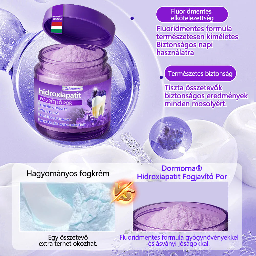 𝐷𝑜𝒓𝒎𝒐𝒓𝑛𝑎® Fogregeneráló és -javító por hidroxiapatittal 🦷 (hatékonyan javítja a fogszuvasodást, az ínyproblémákat, a fogak túlérzékenységét, a szájfekélyeket és a fogak sárgulását, átfogóan javítva a szájhigiéniát) 🍀