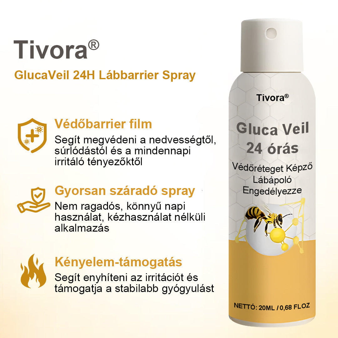 Tivora® GlucaVeil 24 órás Védőréteget Képző Lábápoló Permet