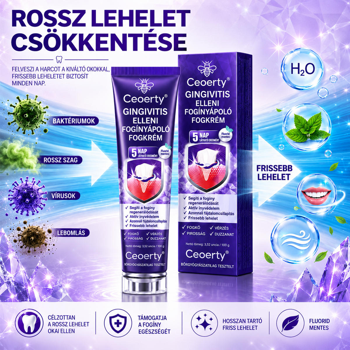 Ceoerty® ínygyulladás és fogágybetegségek kezelésére szolgáló fogkrém🎁