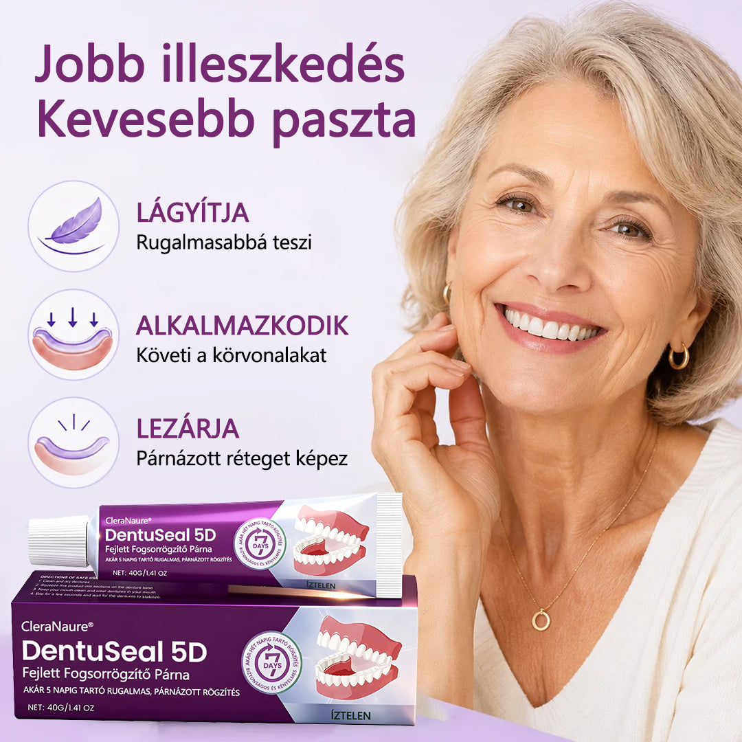 CleraNaure® DentuSeal 5D fejlett műfogsorrögzítő és párnázó ragasztó📦