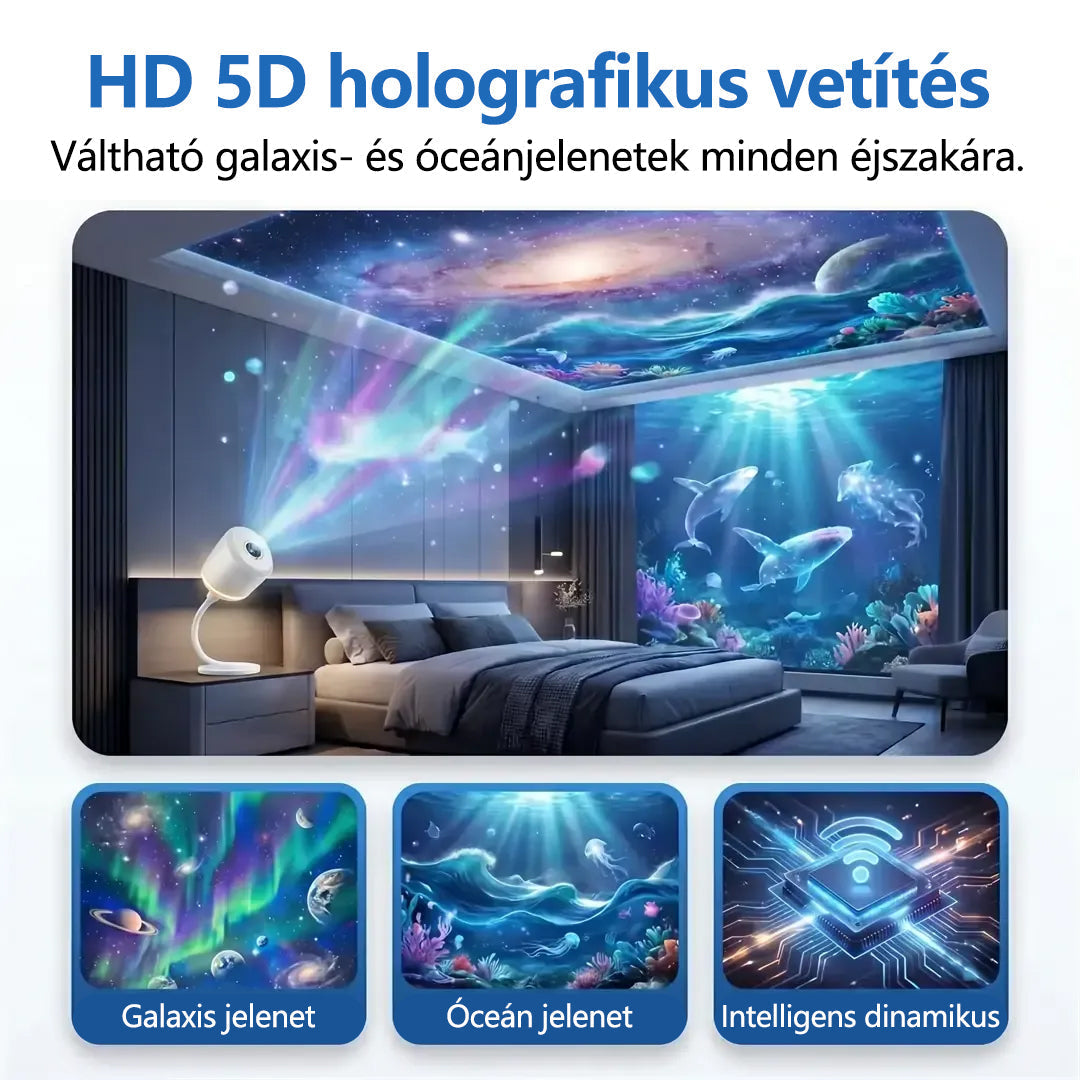 Hivatalos Bolt PKNEW® 360°-os galaxis és óceánhullám hangulatvetítő🎁