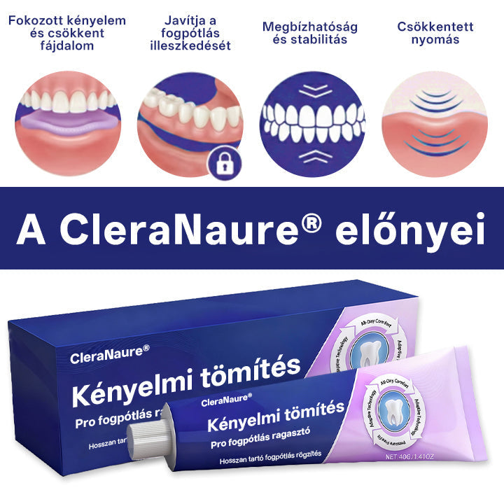 KORLÁTOZOTT KÜLÖNLEGES AJÁNLAT 🔥 CleraNaure® Comfort Seal Pro Fogsor Ragasztó  FDA Tanúsítvánnyal