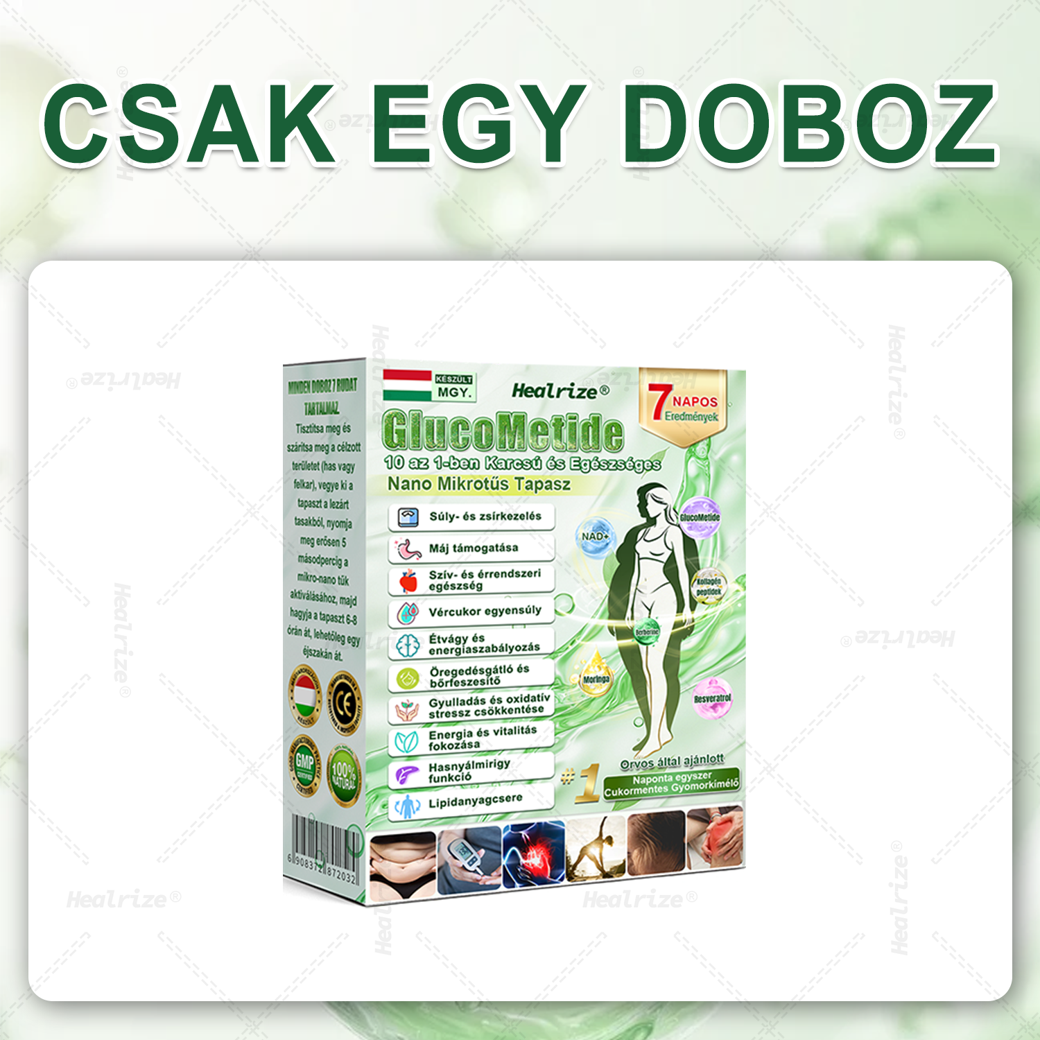 👩‍⚕️| 🧡 Healrize® GlucoMetide 10 az 1-ben Karcsú és Egészséges Nano Mikrotűs Tapasz 🇭🇺