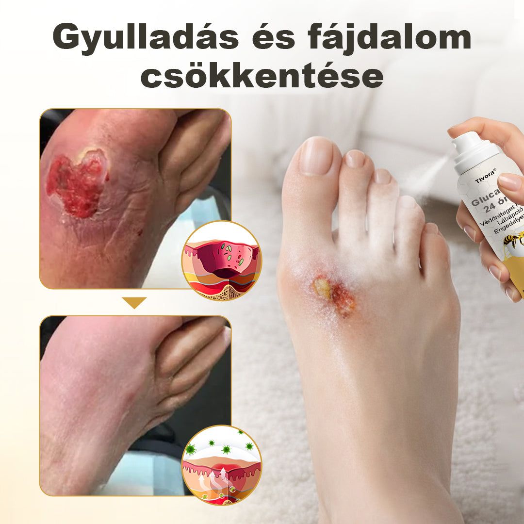 Tivora® GlucaVeil 24 órás Védőréteget Képző Lábápoló Permet