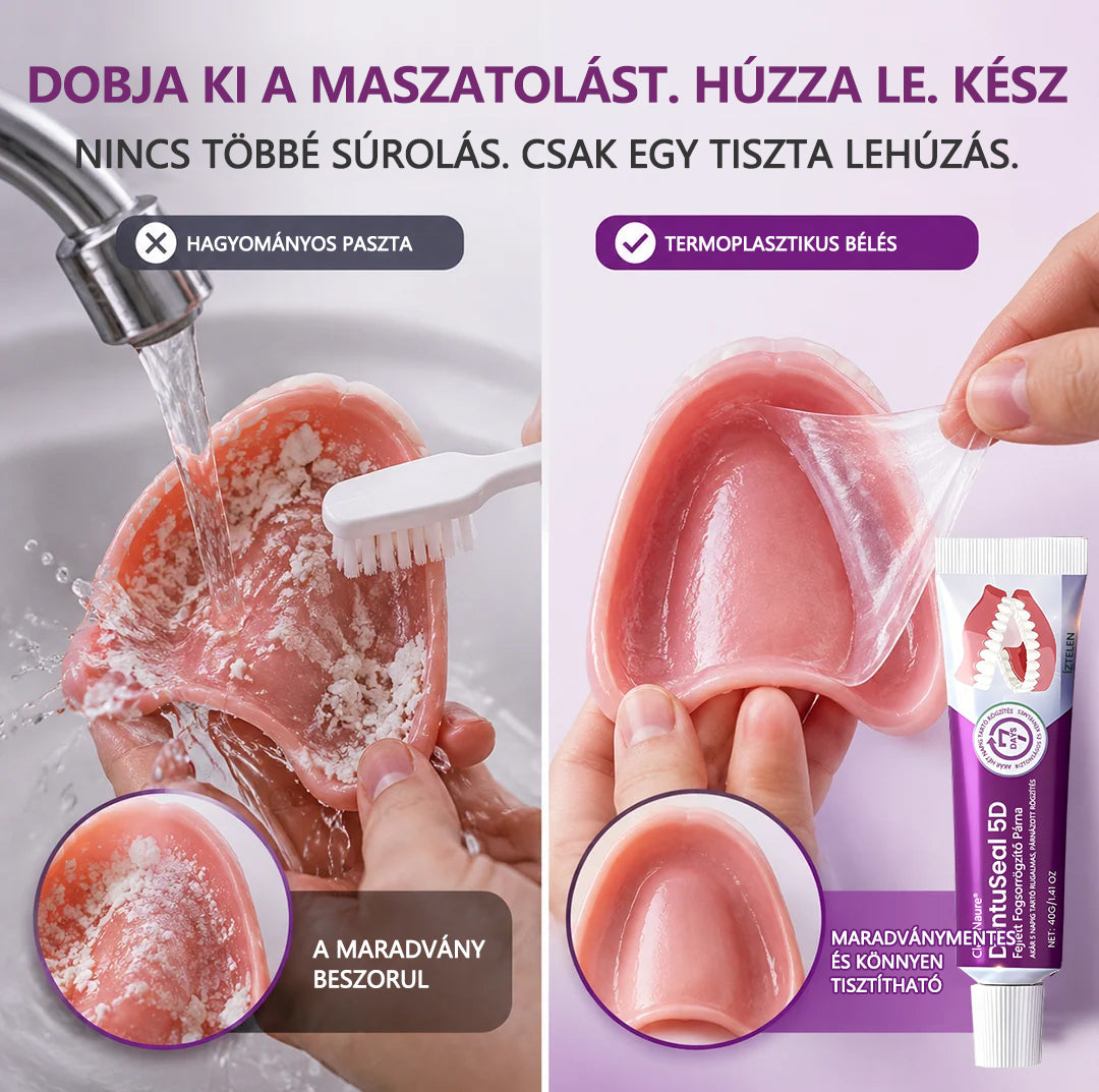 CleraNaure® DentuSeal 5D fejlett műfogsorrögzítő és párnázó ragasztó📦