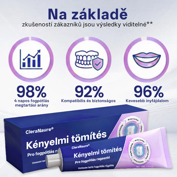 KORLÁTOZOTT KÜLÖNLEGES AJÁNLAT 🔥 CleraNaure® Comfort Seal Pro Fogsor Ragasztó  FDA Tanúsítvánnyal