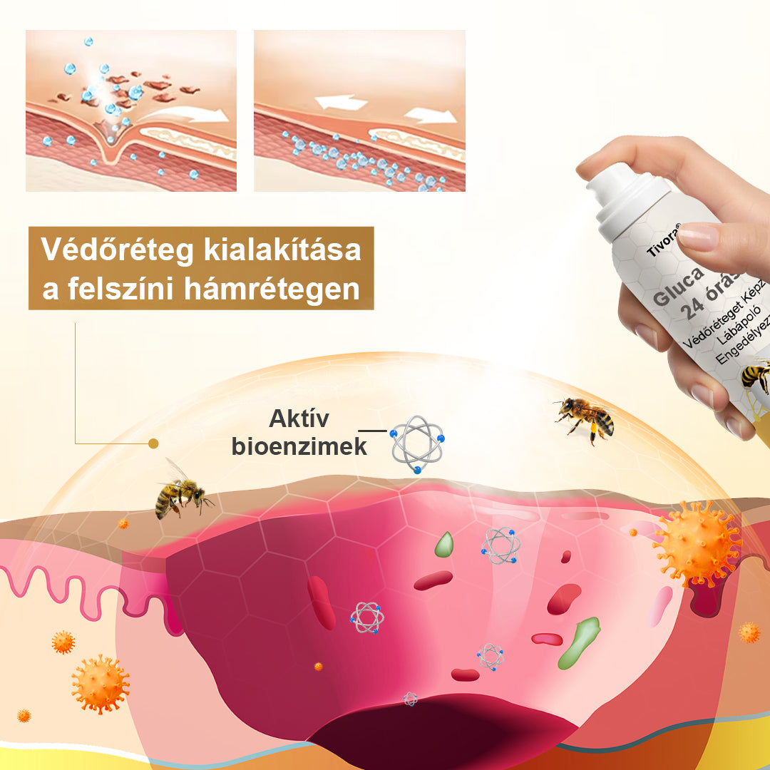 Tivora® GlucaVeil 24 órás Védőréteget Képző Lábápoló Permet