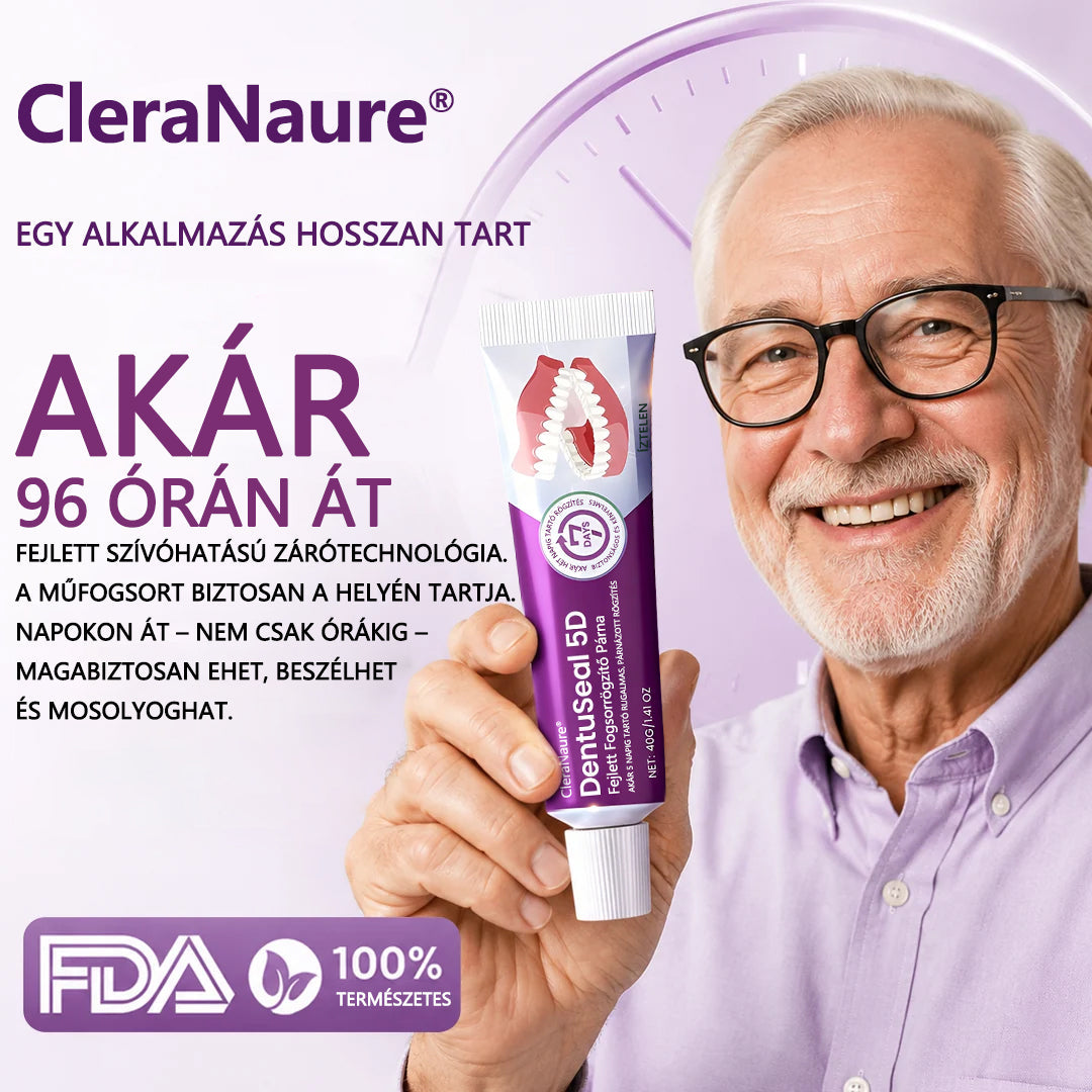 CleraNaure® DentuSeal 5D fejlett műfogsorrögzítő és párnázó ragasztó📦