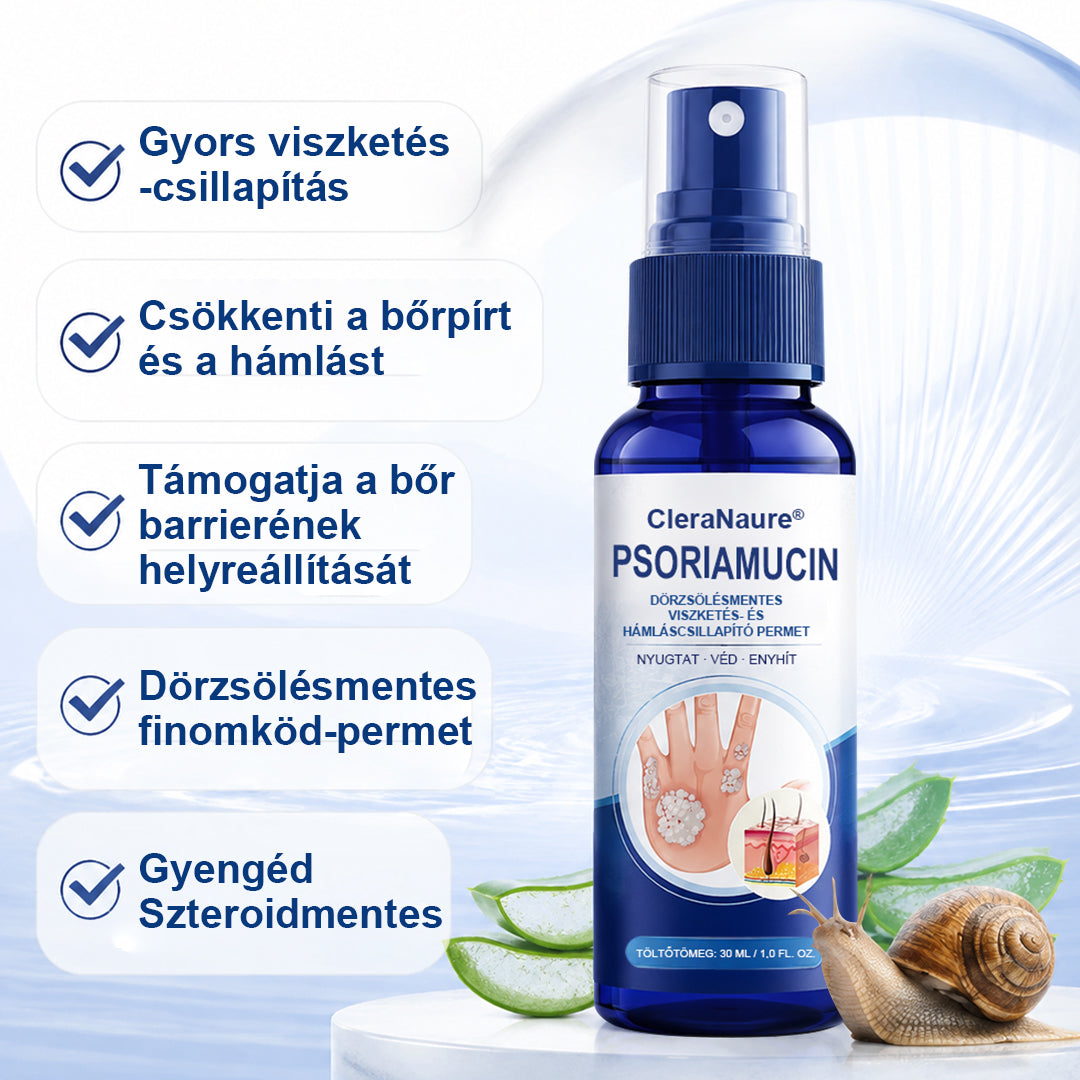 CleraNaure® PsoriaMucin Dörzsölésmentes Viszketés- és Pikkelyenyhítő Permet🎁