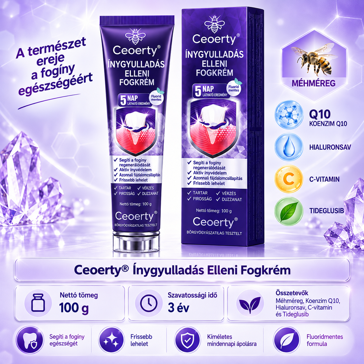 Ceoerty® ínygyulladás és fogágybetegségek kezelésére szolgáló fogkrém🎁