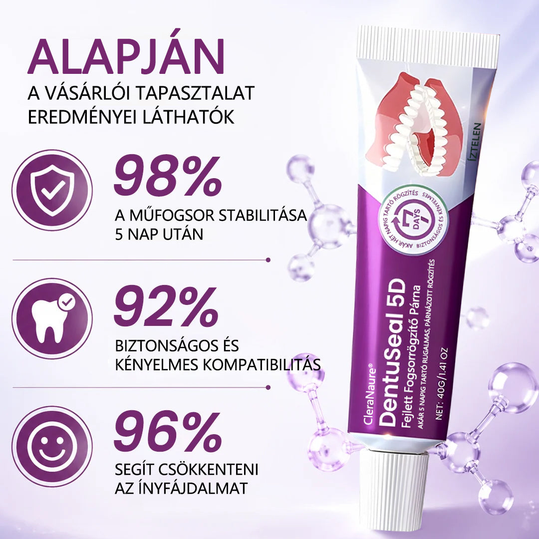 CleraNaure® DentuSeal 5D fejlett műfogsorrögzítő és párnázó ragasztó📦