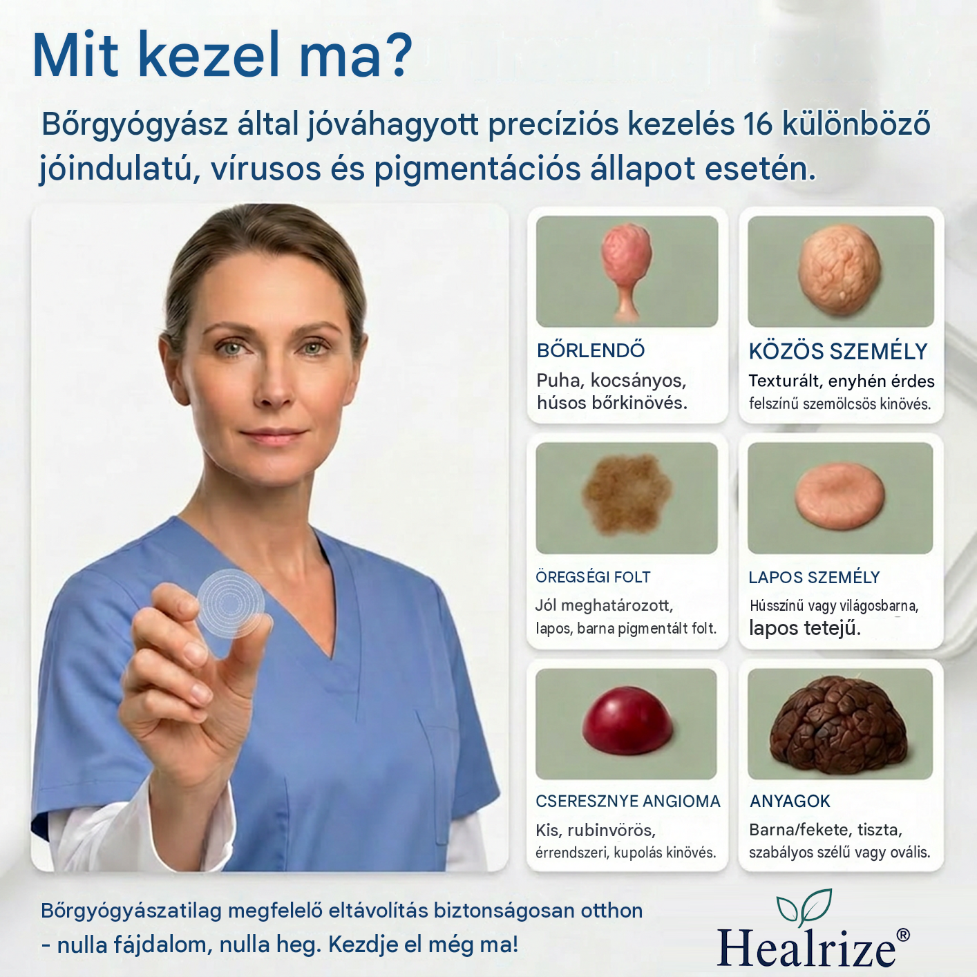 Healrize® 2 az 1-ben mikrotűs hidrogél tapaszok | Eltávolítja a kiemelkedő anyajegyeket, aknét, lapos szemölcsöket és a lágy fibromákat (bőrkinövéseket)🎁